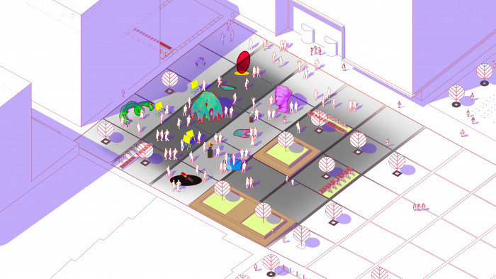 Площа на другому етапі будівництва —  виставки / Event plaza 'UNIT.City'