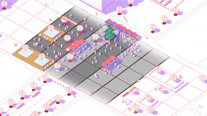 Площа на третьому етапі будівництва — новорічні свята / Event plaza 'UNIT.City'