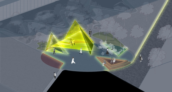 Площа — ніч / Територія ЖК 'Kandinsky' - фото №2 Площа — ніч / Територія ЖК 'Kandinsky'