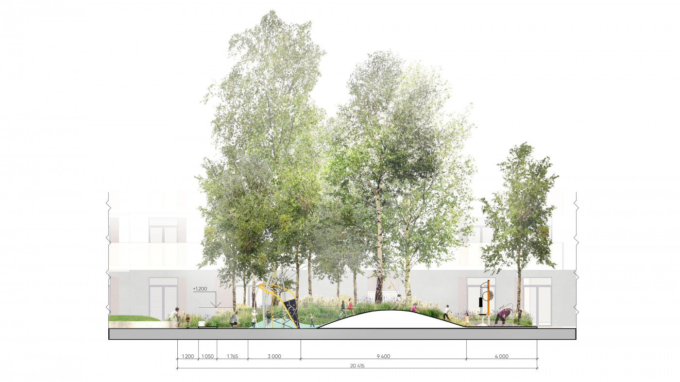 Розріз 2-2 Розріз 2-2 / Двори №3, №9 ЖР 'Rybalsky'