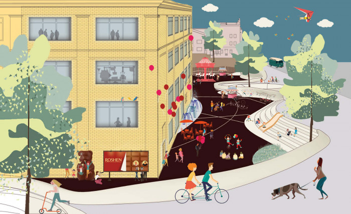 ‘Inside outside’ / Внутрішній двір офісу 'Roshen'