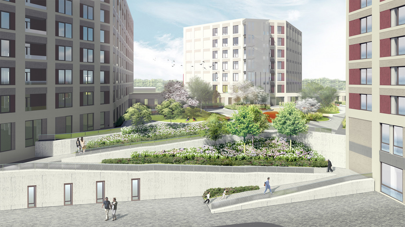 / 67 Peremohy Avenue – Podium & Streetscape Landscape