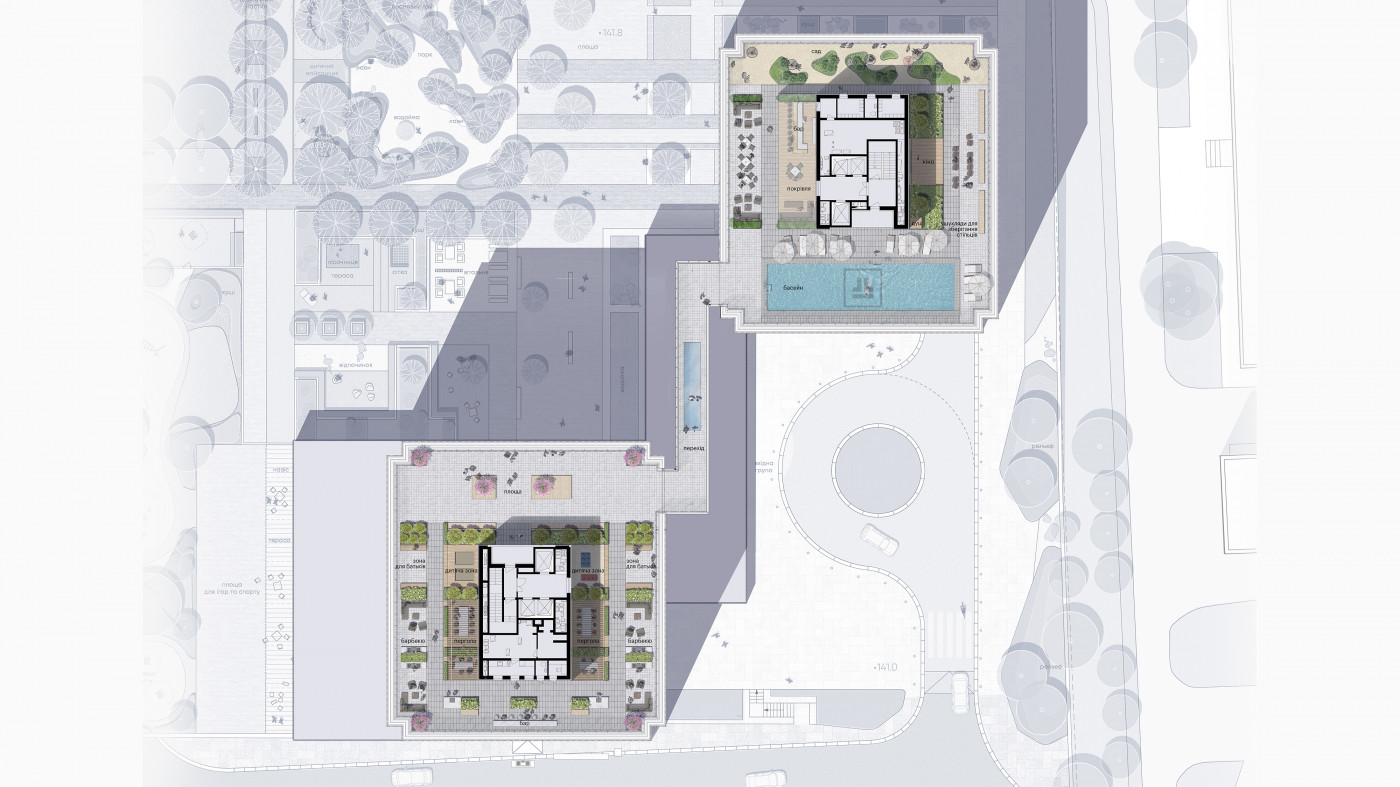 / Tetris Hall – Rooftop Garden / Tetris Hall – Rooftop Garden