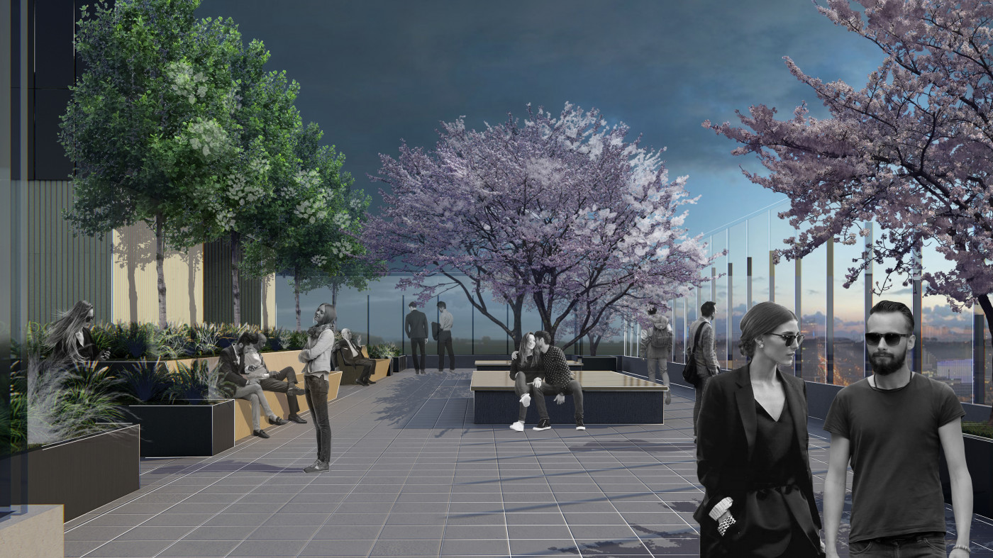 / Tetris Hall – Rooftop Garden / Tetris Hall – Rooftop Garden