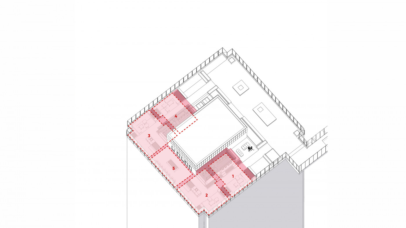 / Tetris Hall – Rooftop Garden / Tetris Hall – Rooftop Garden