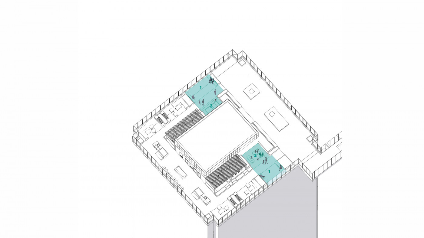 / Tetris Hall – Rooftop Garden / Tetris Hall – Rooftop Garden