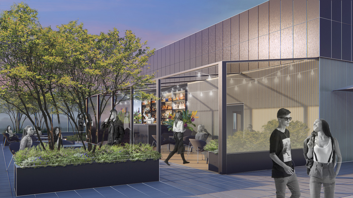 / Tetris Hall – Rooftop Garden / Tetris Hall – Rooftop Garden