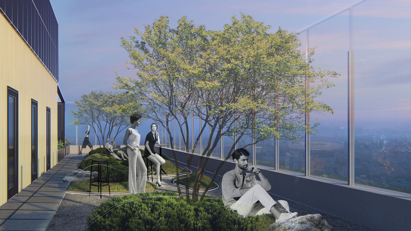 / Tetris Hall – Rooftop Garden / Tetris Hall – Rooftop Garden