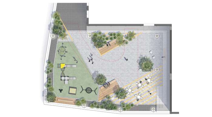 / Courtyard at 44 Antonovycha Street