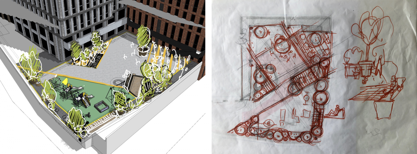 Ескізи проекту Ескізи проекту / Внутрішнє подвір'я ЖК  'CHICAGO Central House '