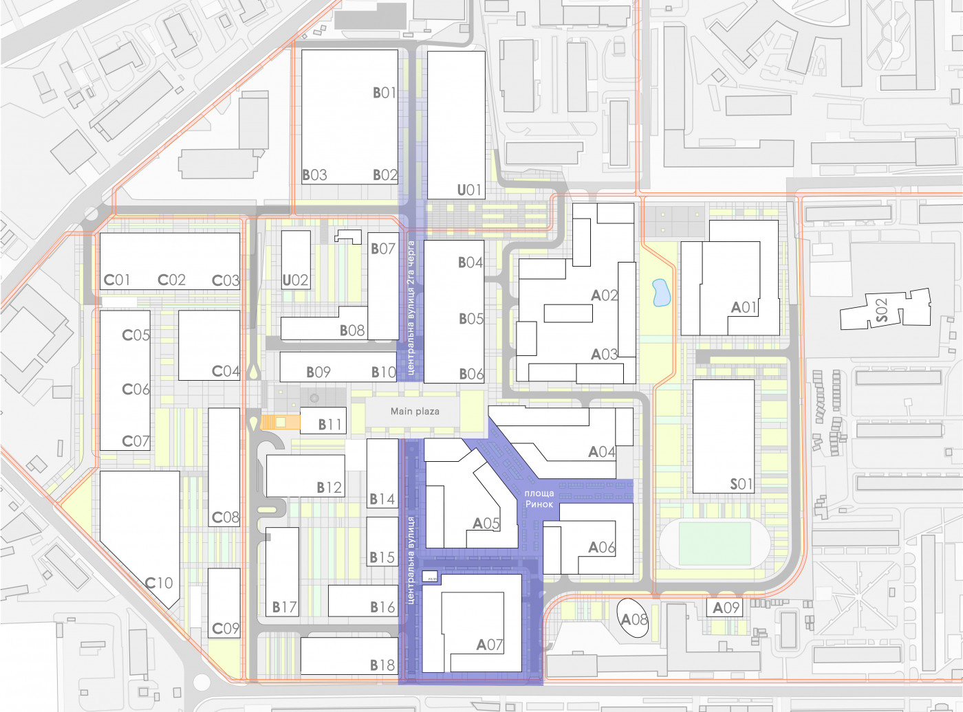 Територія проектування Територія проектування / Вулиці та площа Ринок UNIT.Home