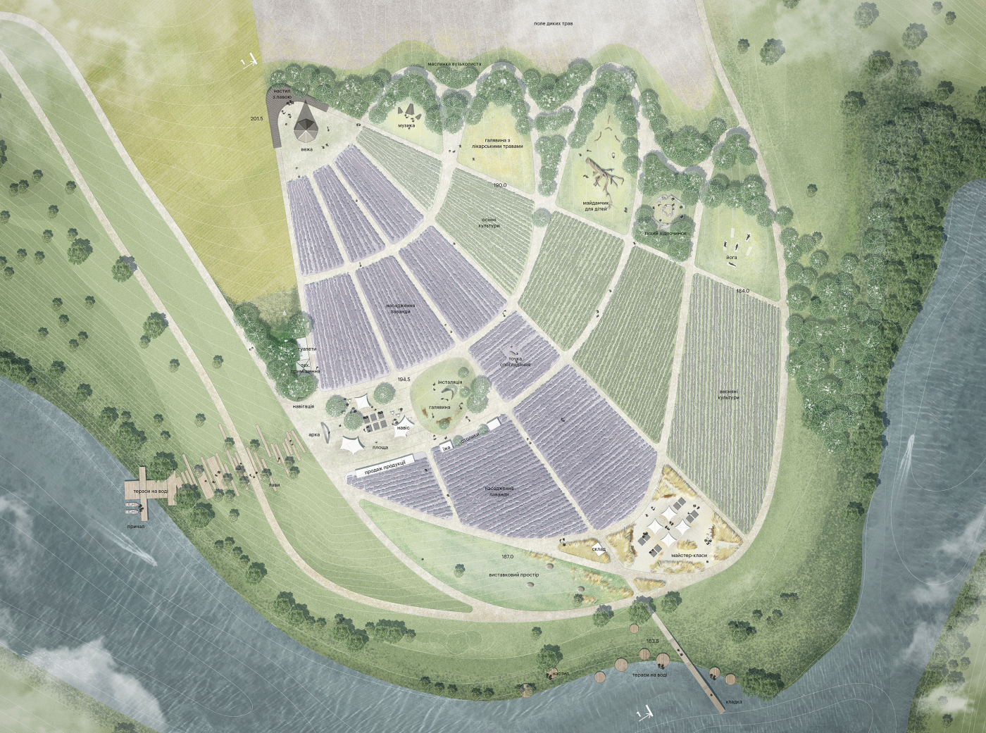 Генеральний план Генеральний план / Лавандовий парк «Порадів»