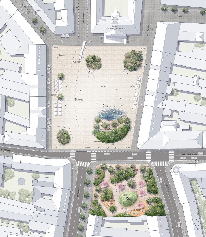 Генеральний план Генеральний план / Центральна площа Чернівців